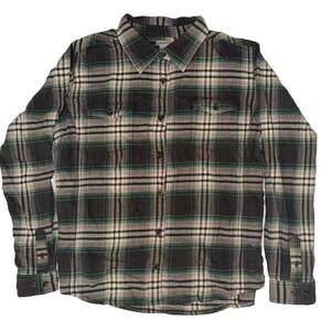 Carhartt Workwear Long Sleeved Flannel Green/Gray Womens Size 20‎ XXL